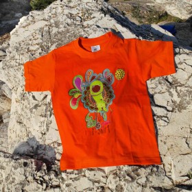 Πορτοκαλί T-shirt με Τερατάκι