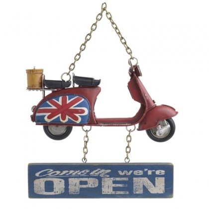 Πινακίδα Open με Κόκκινο Scooter